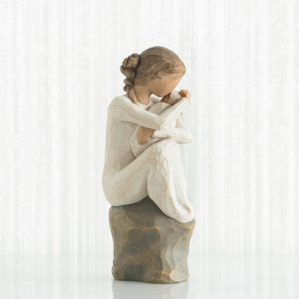 Willow Tree Embrace Sculpture Guardian - Cream and Brown